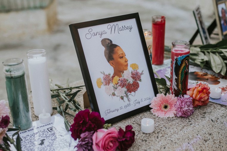 A photo of Sonay Massey at a vigil protesting police brutality in 2024.