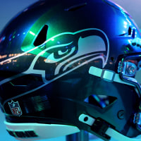 SEATTLE, WASHINGTON - DECEMBER 18: A detailed view of of a Seattle Seahawks helmet during halftime of a game against the Los Angeles Rams at Lumen Field on December 18, 2025 in Seattle, Washington. (Photo by Steph Chambers/Getty Images)