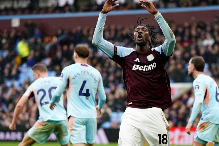 Aston Villa's Tammy Abraham reacts after a missed chance during the Premier League match at Villa Park, Birmingham. Picture date: Sunday February 1, 2026. (Photo by Jacob King/PA Images via Getty Images)